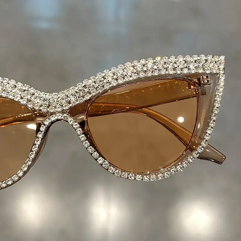 2-Pieces: Bling Rhinestone Cat Eye Sunglasses Sale Good Selling