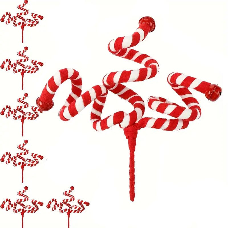 6-Pieces: Red White Candy Christmas Tree Decorations Genuine Cheap Online