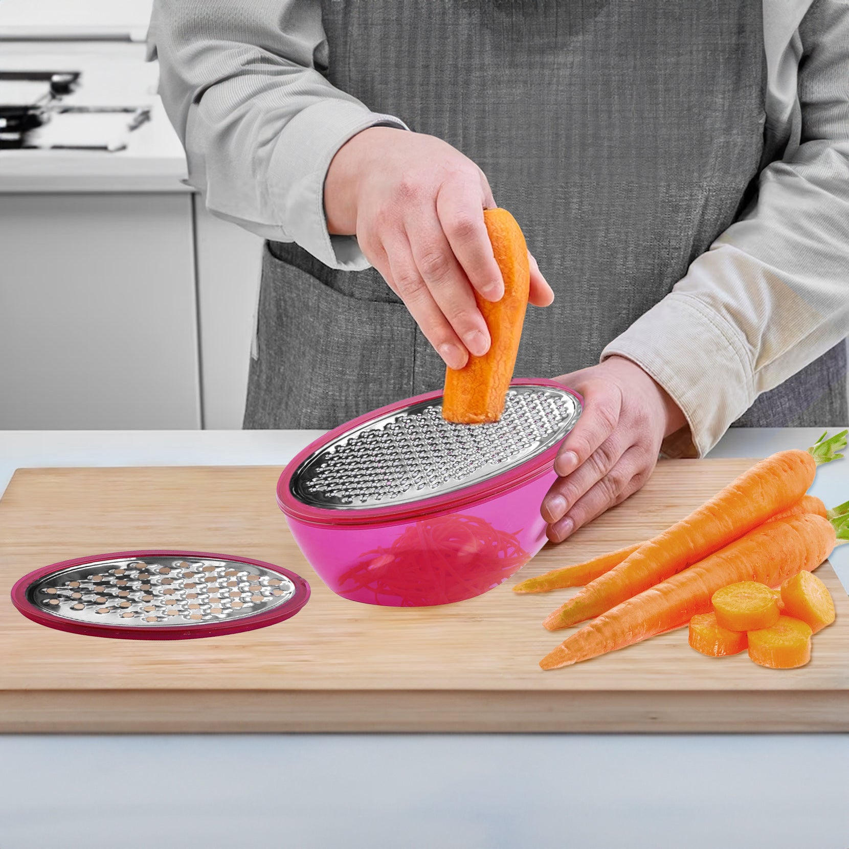 5-Piece: Cheese Grater Citrus Lemon Zester With Food Storage Container & Lid Sale Get To Buy