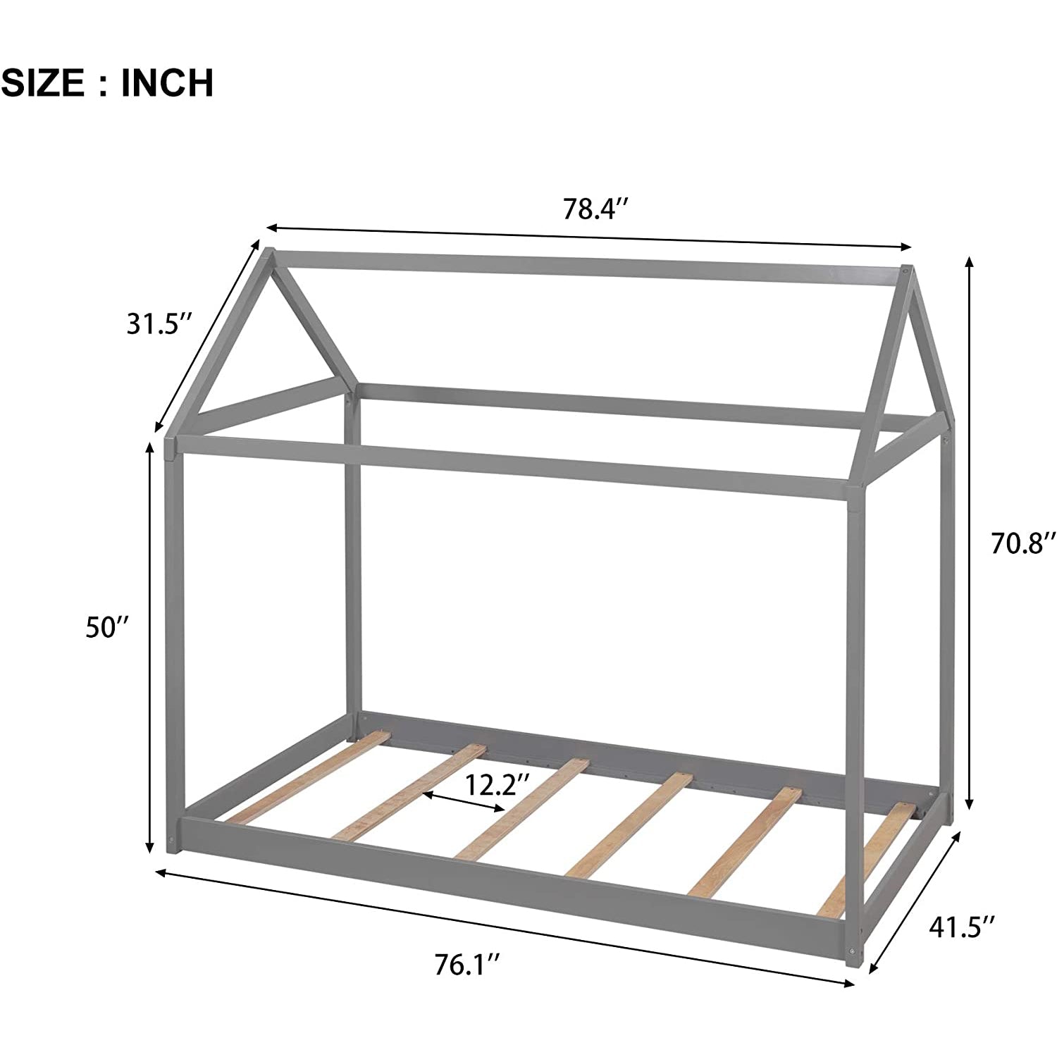 Kids House Bed Frame Twin Floor Bed Clearance Best Seller