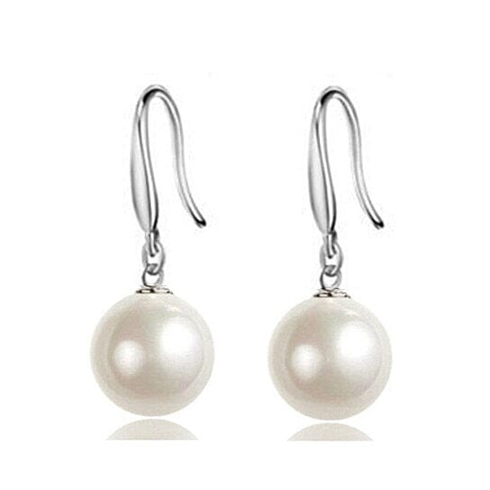 925 Silver Filled High Polish Finish Elegant Statement Pearl Earrings Discount Great Deals