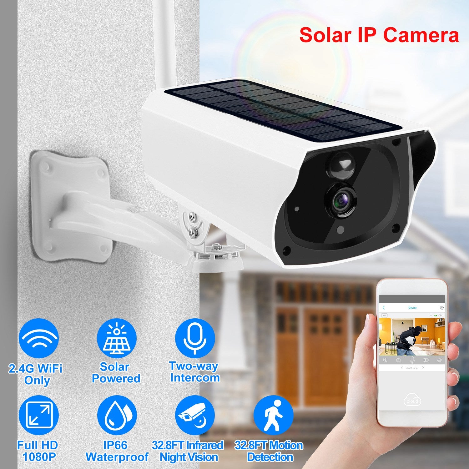 1080P Solar Powered Wifi IP Camera Shop For Sale