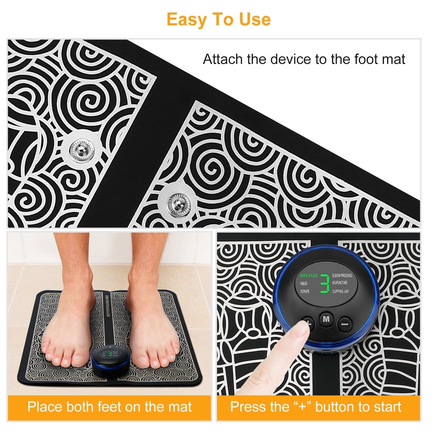 EMS Foot Massage Pad Electric Stimulator Outlet Choice