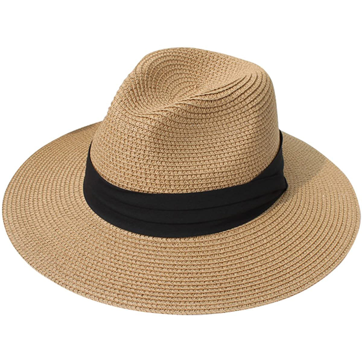 Women Wide Brim Straw Panama Roll up Hat With Mastercard Cheap Pice