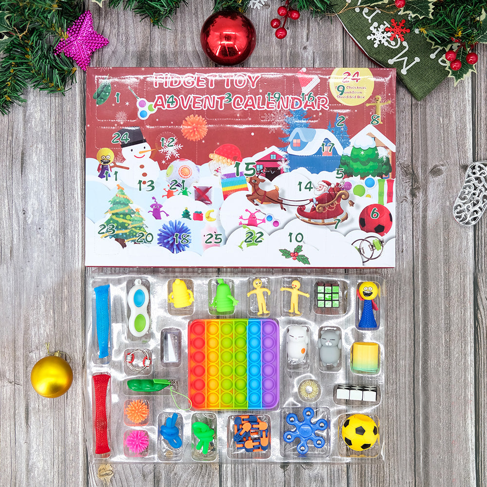 25-Piece: Christmas Advent Fidget Toy Calendar With Mastercard For Sale