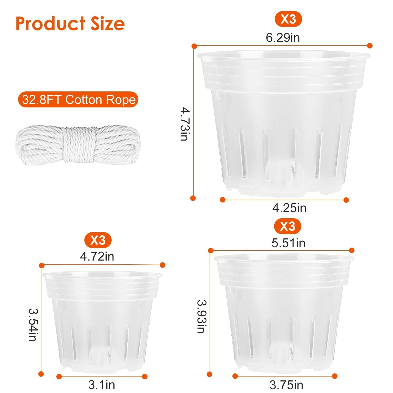 9-Piece: Orchid Pots Clear Reusable Plastic Flower Plant Nursery Planter Buy Cheap Free Shipping