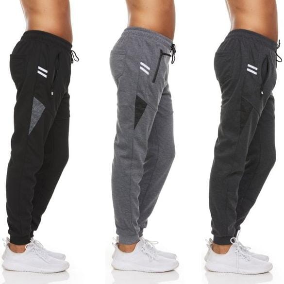 3-Pack: Men's Moisture-Wicking Jogger Pants with Zipper Pockets Best Pices Online