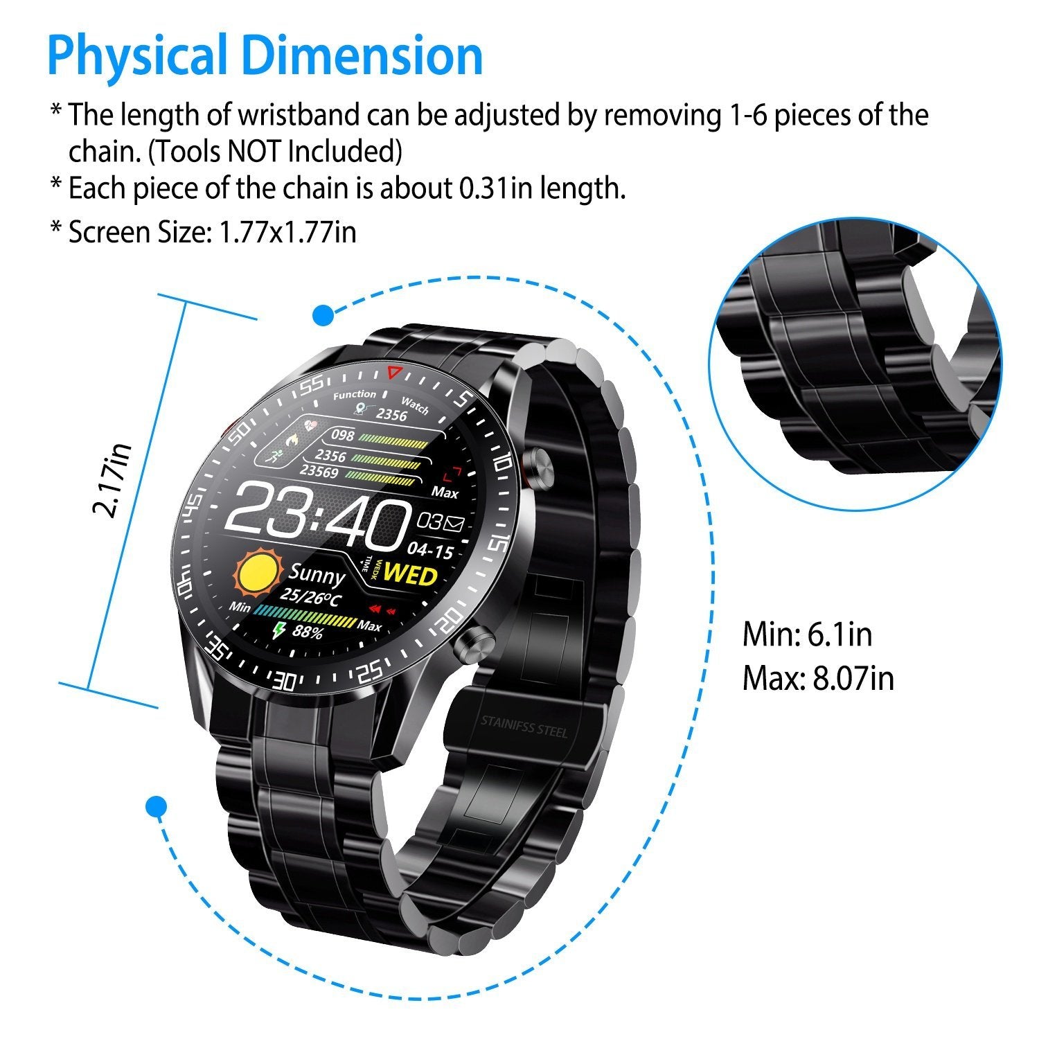 Wireless Smartwatch Fitness Tracker IP68 Waterproof Sport Bracelet The Cheapest For Sale