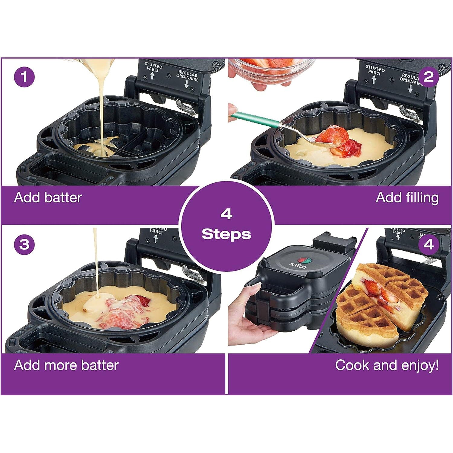 Salton Stuffed Belgian Waffle Maker Purchase For Sale