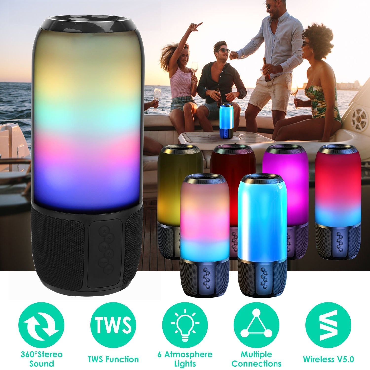 Wireless Portable Speaker with Color Changing Light Really Cheap Shoes Online