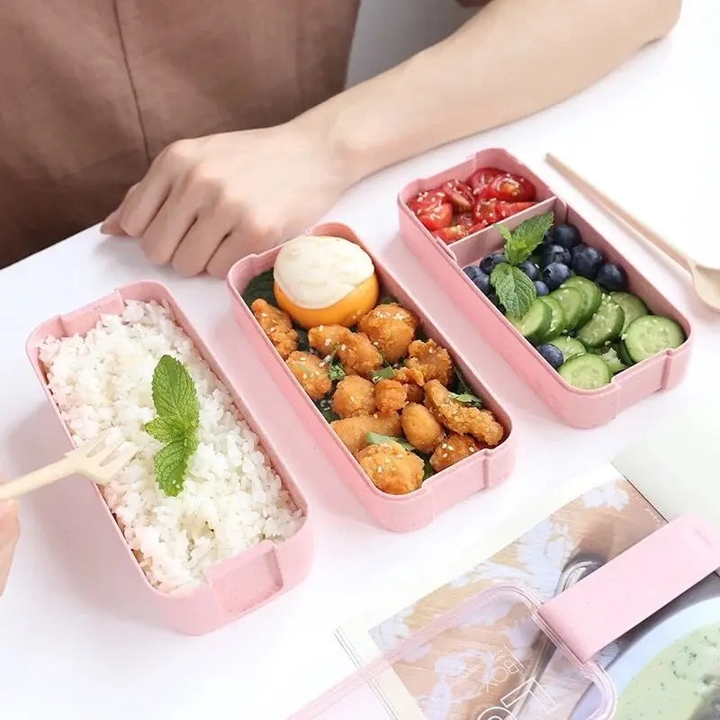 3-Layer Stackable Bento Box Japanese Lunch Box Kit with Spoon & Fork Pick A Best Cheap Pice