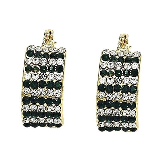 18k Gold-filled Emerald Crystal Pavé High-polish Earrings Cheap Footlocker