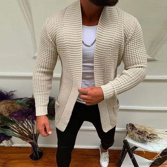 Men's Ribbed Knit Solid Color Sweater Cardigan Online Cheap Pice