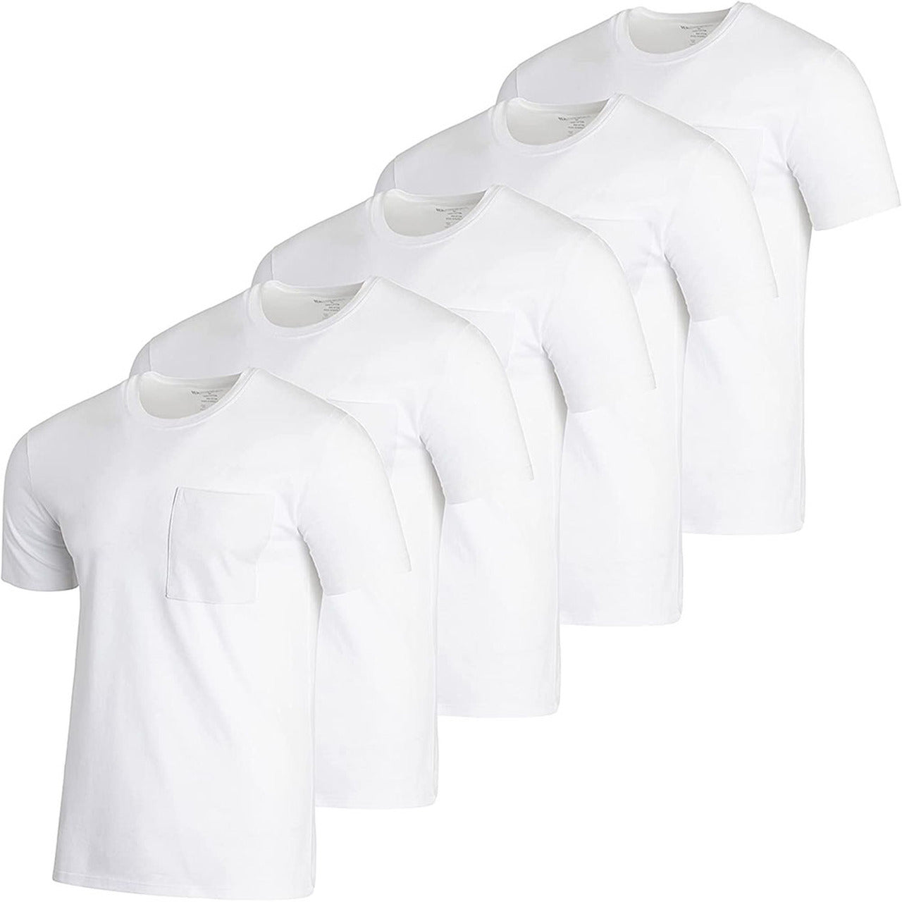 5-Pack: Men's Cotton Crew Neck Pocket T-Shirts Free Shipping Best Seller