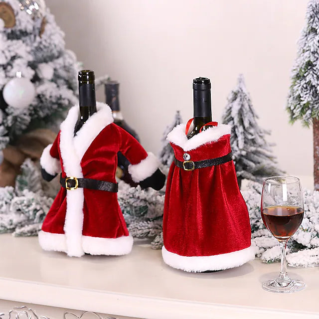 2-Pieces: Christmas Wine Bottle Cover Merry Christmas Decor Cheap Sale Footaction