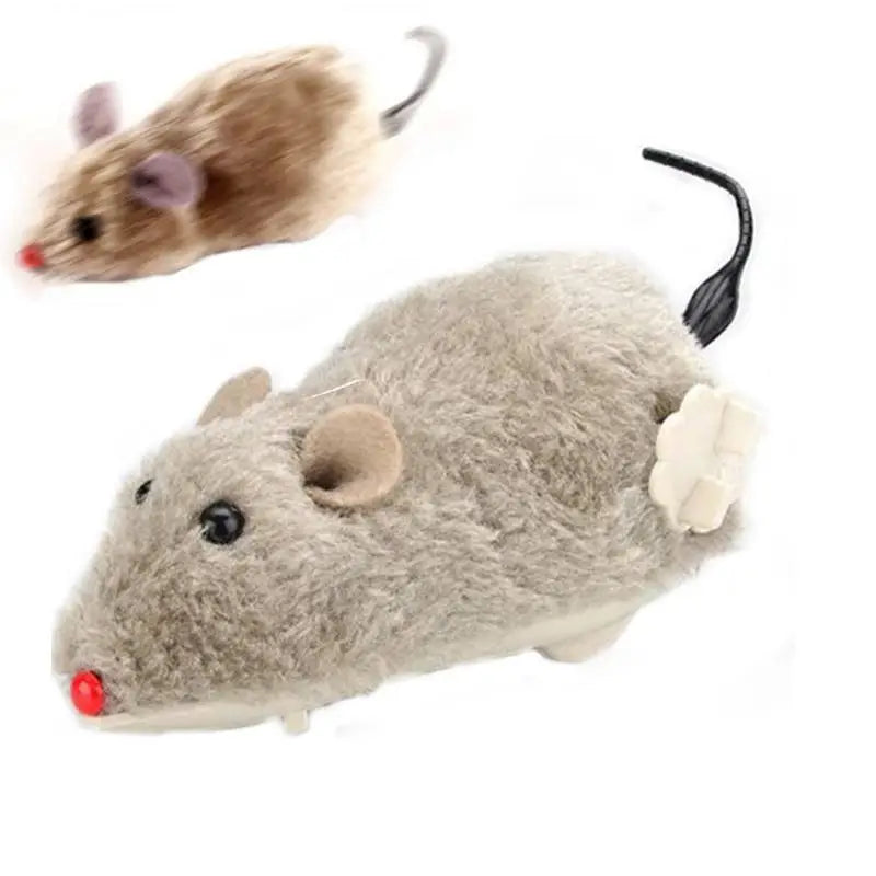 2-Pack: Wind Up Interactive Plush Mouse Toy For Cheap