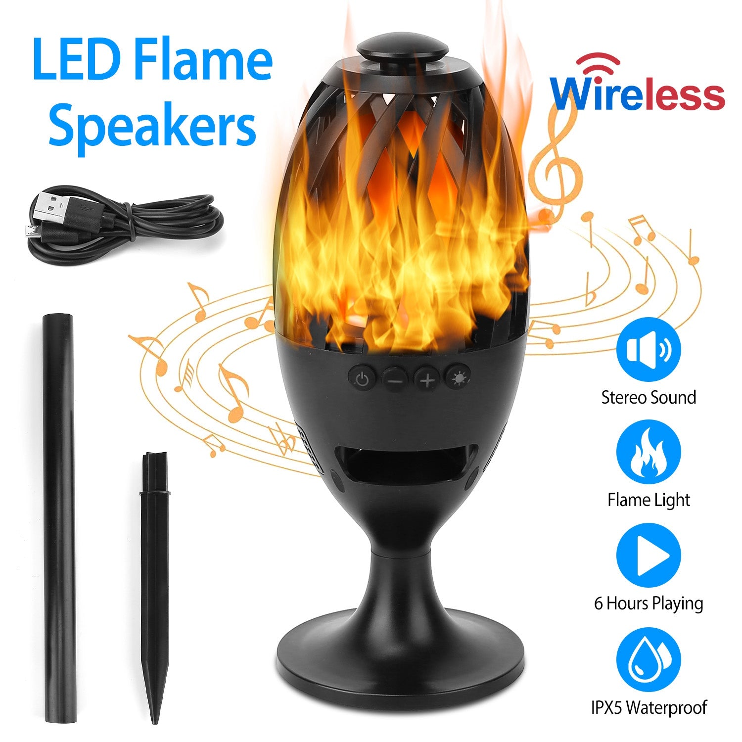 LED Flame Speakers Torch Cheap Free Shipping