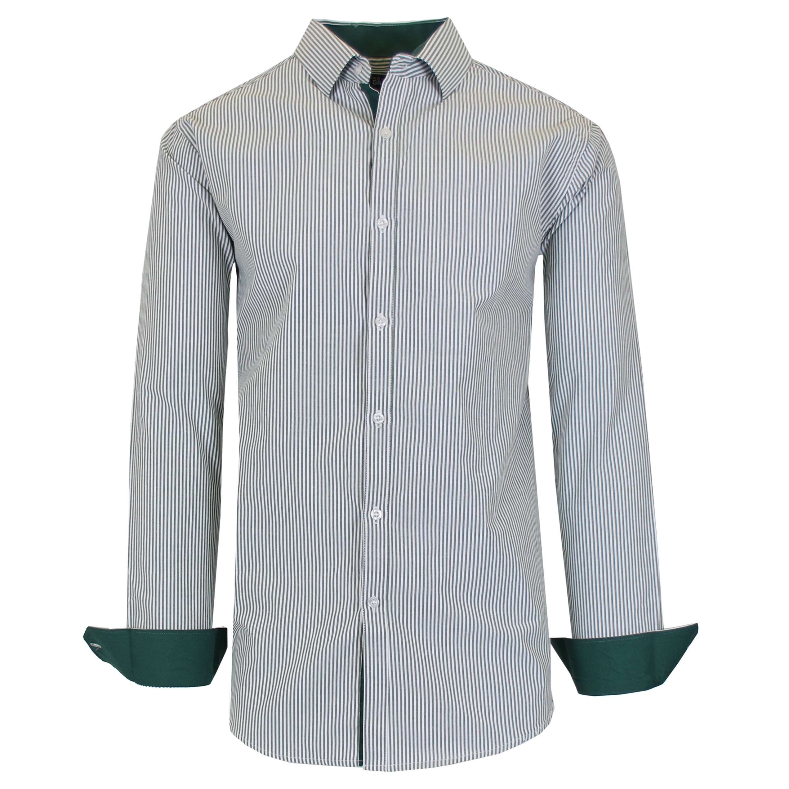 Men's Long Sleeve Slim Fitting Gingham Pattern Dress Shirts Discount Wholesale