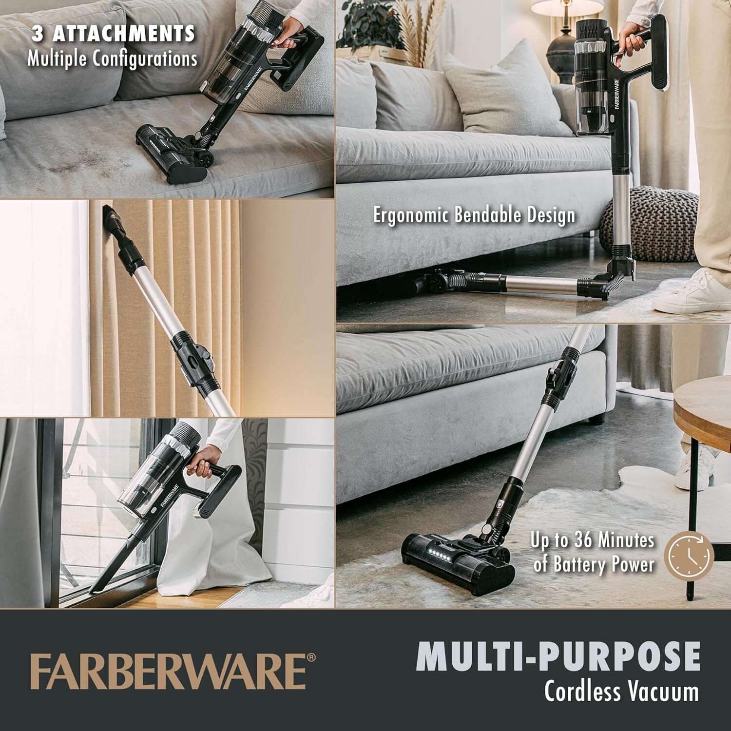 Farberware Cordless Platinum Stick Vacuum Cleaner, Smart Sensor Technology Cheap Sale Best Wholesale