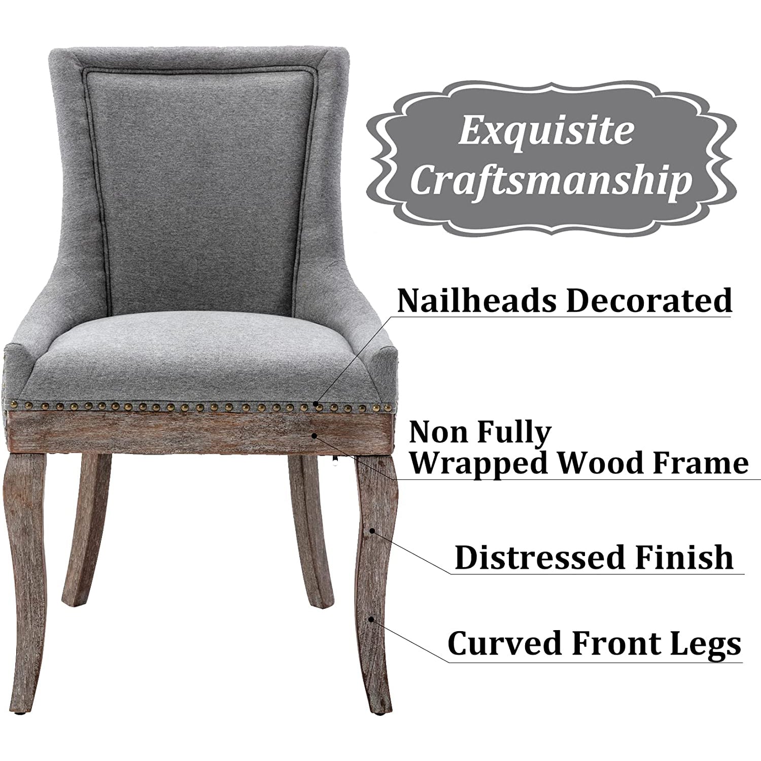 2-Pack: Fabric Upholstered Side Chairs Set Sale Finishline