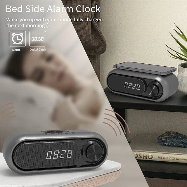 Bluetooth Speaker Wireless Charger with Alarm Clock Sale Amazon