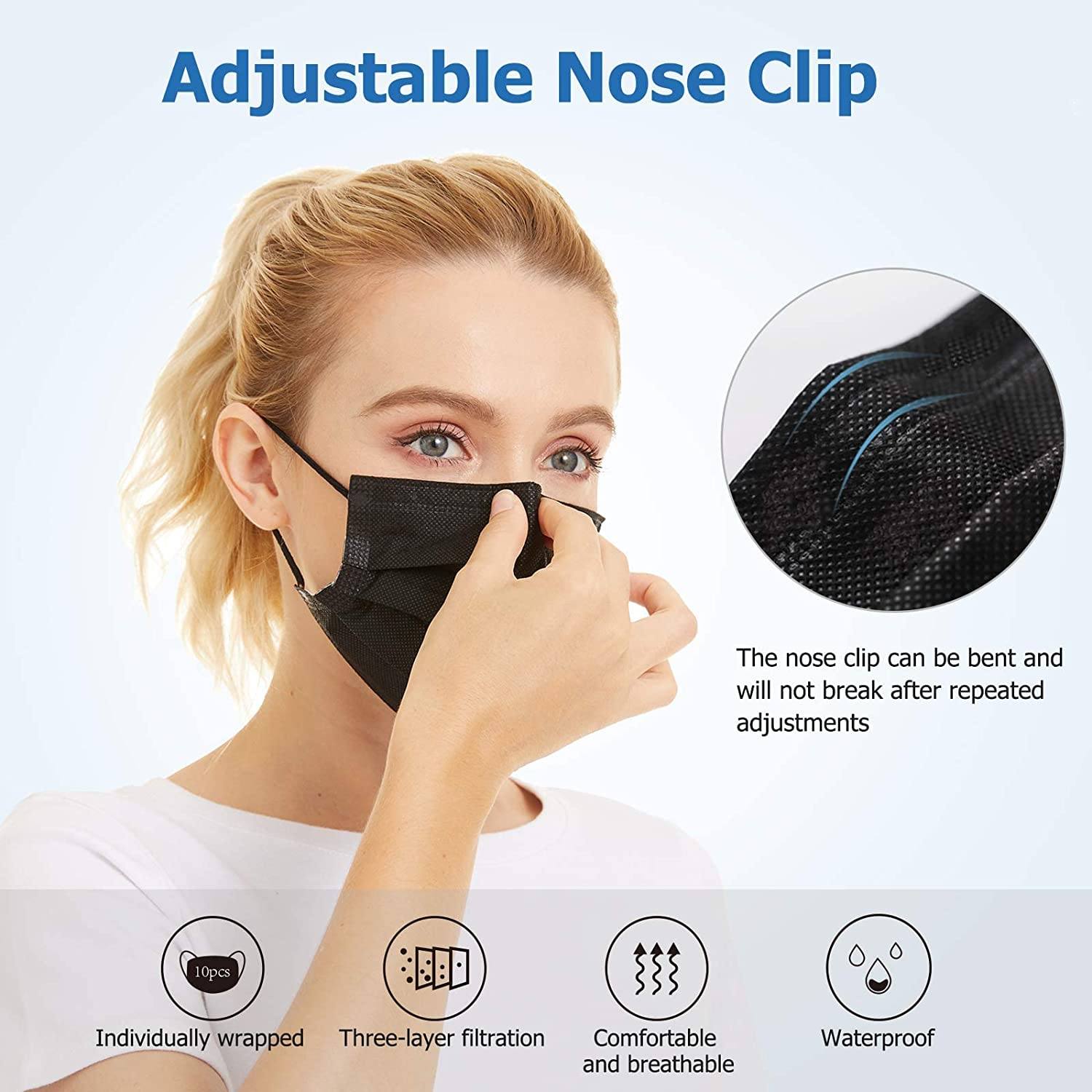 3-Ply Non-Woven Cup Dust Disposable Face Masks with Elastic Earloop Free Shipping Original