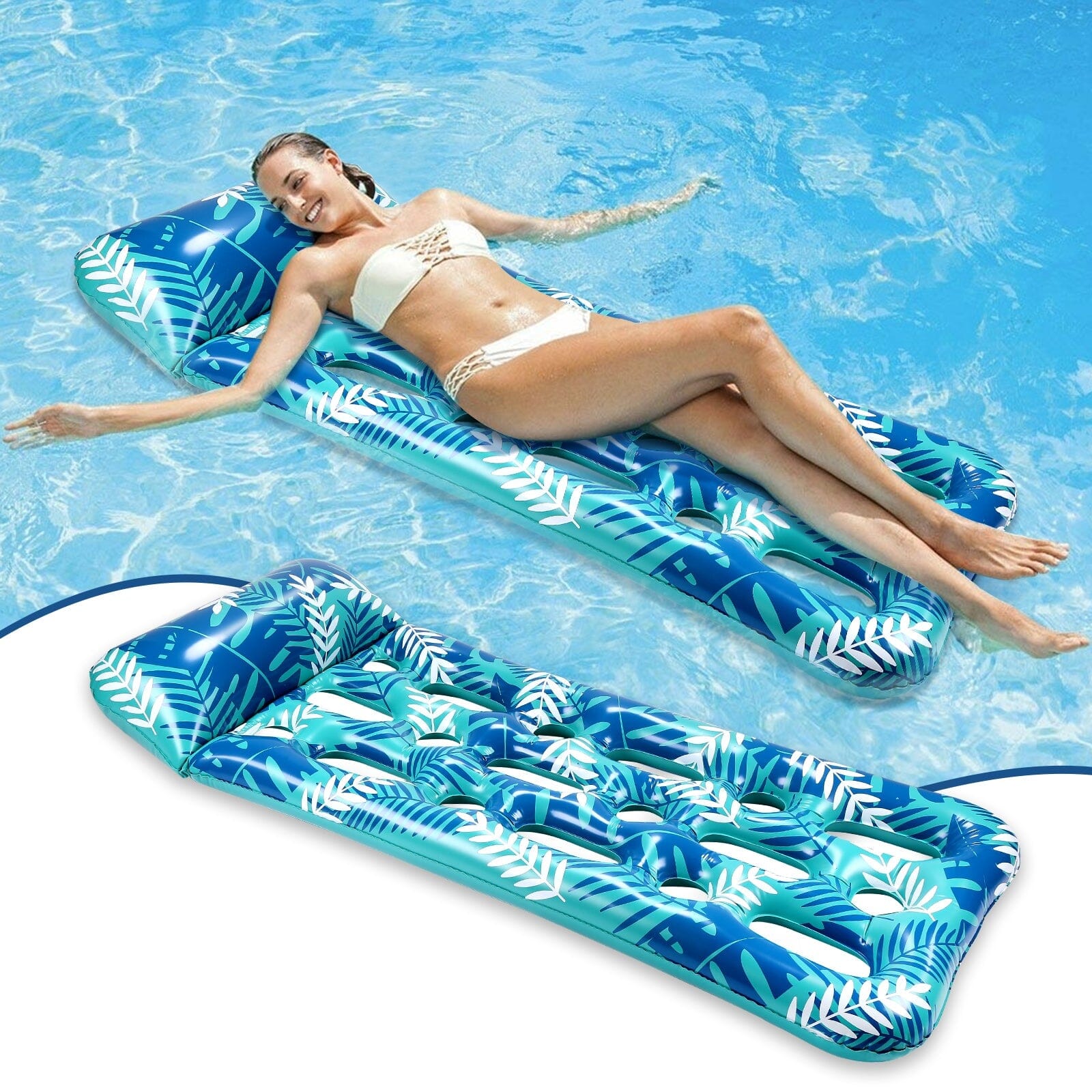 70 x 30 Inflatable Lounge Pool with Headrest Free Shipping Cheap Pice