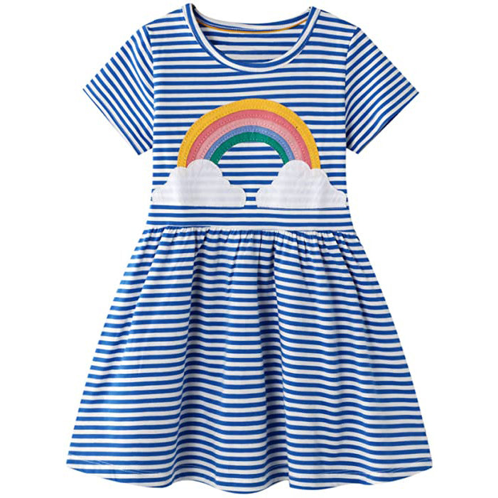 Girl's Cotton Casual Striped Jersey Dress Footlocker Pictures Cheap Online