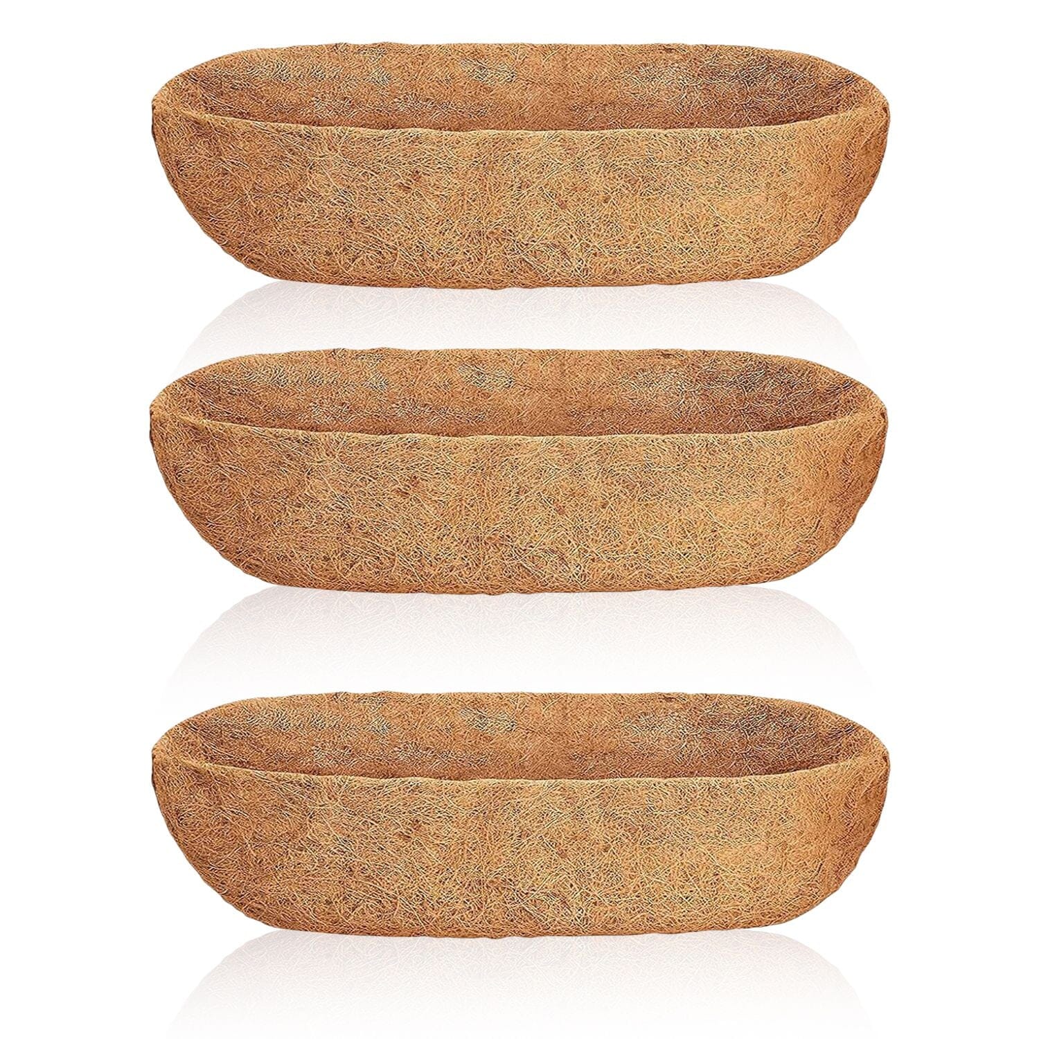 3-Pieces: Trough Coco Basket Half Moon Planter Replacement Free Shipping Clearance