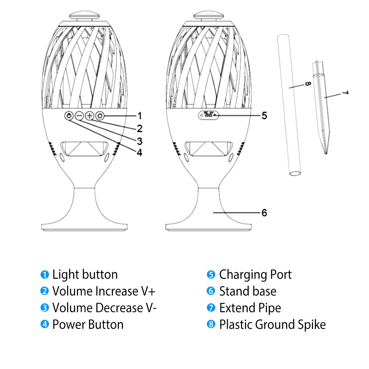 LED Flame Speakers Torch Cheap Free Shipping