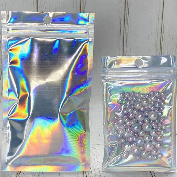 100-Pack: Resealable Holographic Foil Bags For Sale Finishline