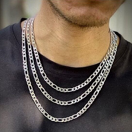 4mm Figaro Chain Necklace - Stainless Steel Necklace Men Outlet Countdown Package