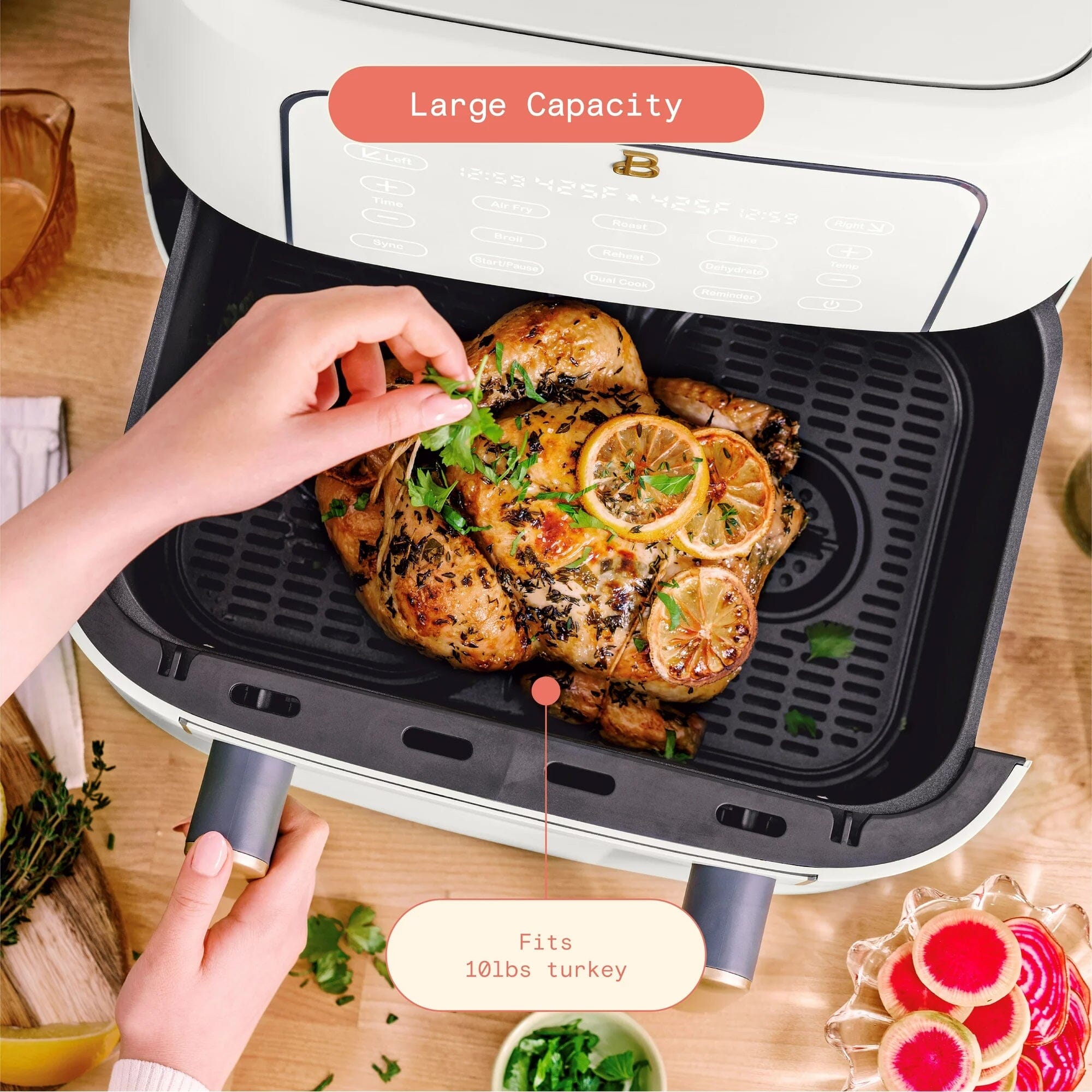 Beautiful 9 QT TriZone Air Fryer White Icing by Drew Barrymore Outlet 2025 New