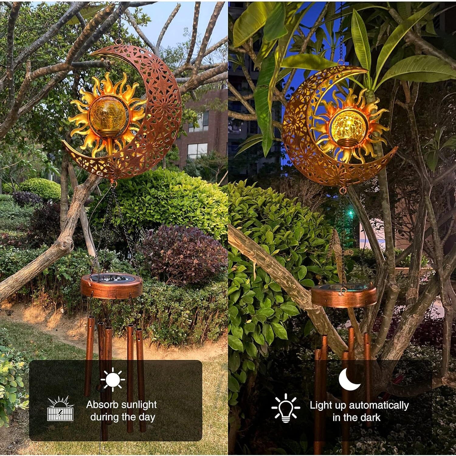 Solar Wind Chimes Garden Decorative Wind Chime Light Outlet 2025 Newest