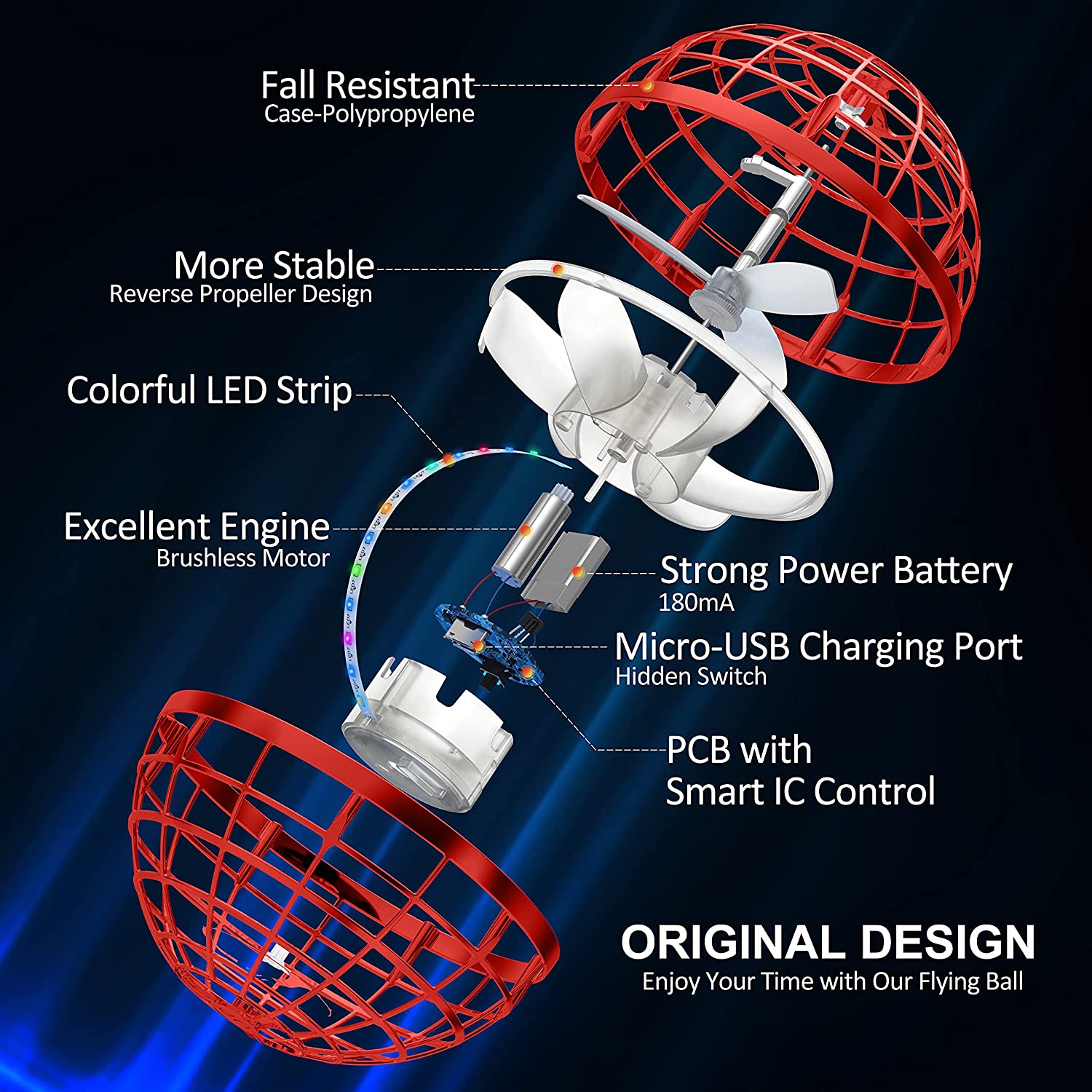 Flying Orb Ball Rechargeable Boomerang Spinner UFO Drone Toy Low Cost Cheap Online