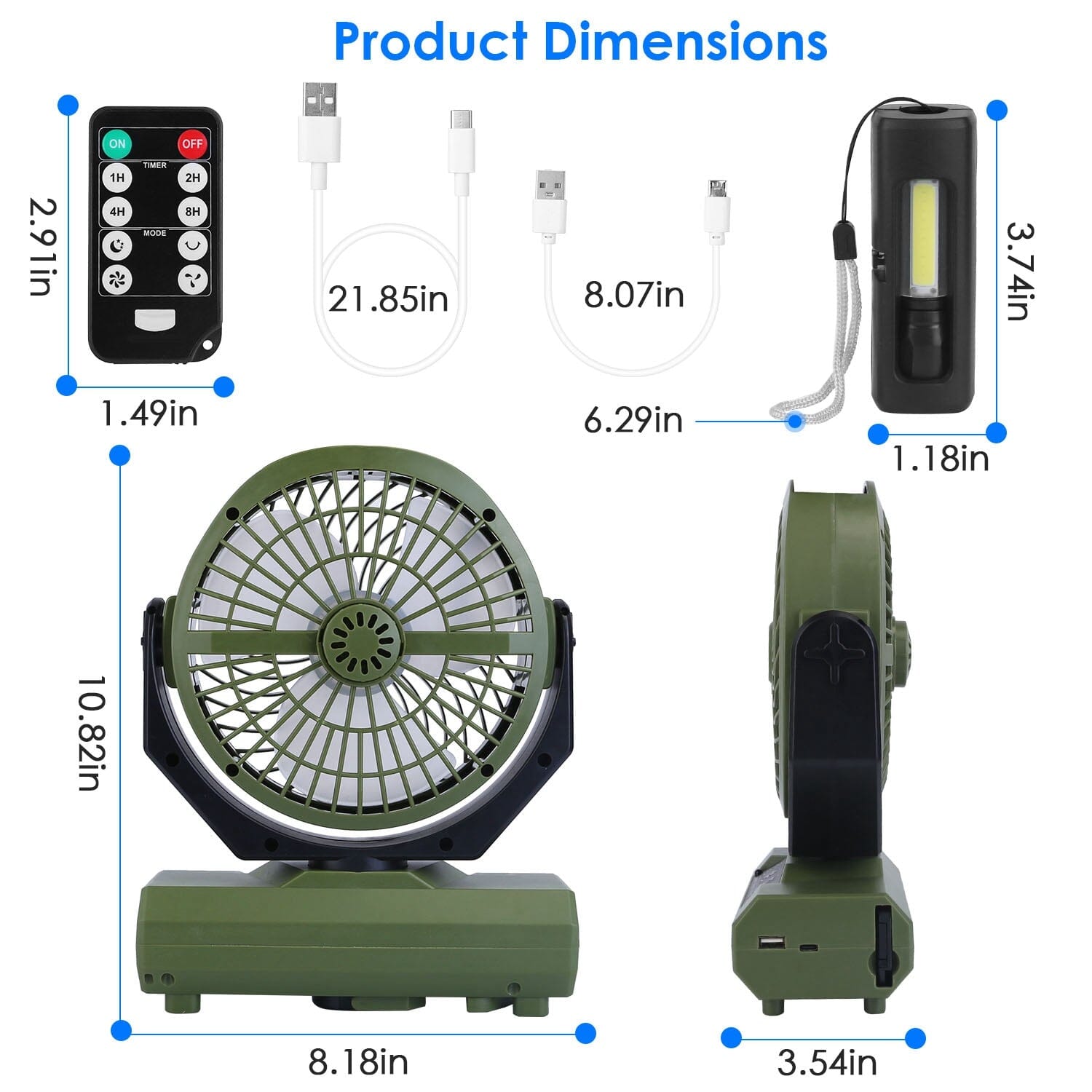 20000mAh Rechargeable Oscillating Camping Fan with Flashlight Hanging Hook Remote Control Comfortable Cheap Online