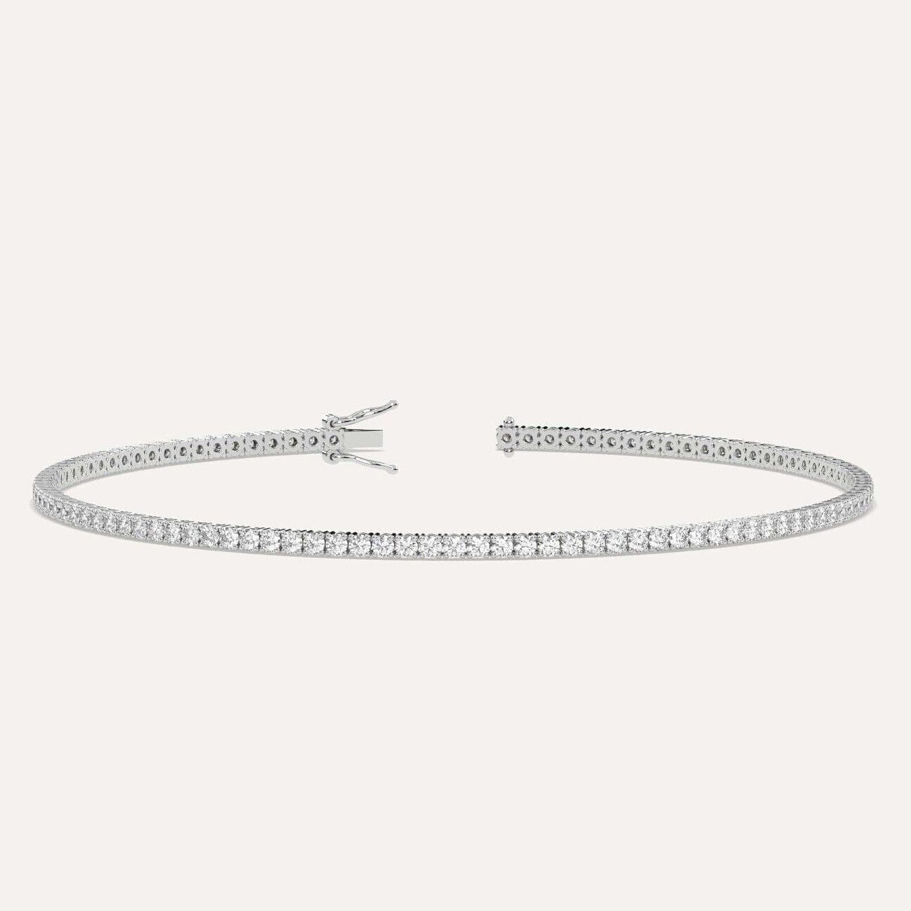 3.50ct TW Round-Cut Natural Diamond Tennis Bracelet 14K White Gold 7 Inch Cheap Sale View