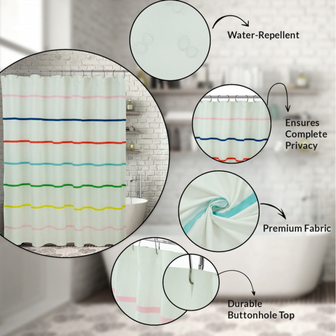 Royale Linens Double Brushed Microfber 1800 Thread Printed Shower Curtain Cheap Sale Really