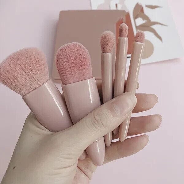 Foundation Brushes with Mirror Multi-purpose Foundation Powder Lip Eye Shadow Brushes Kit Looking For