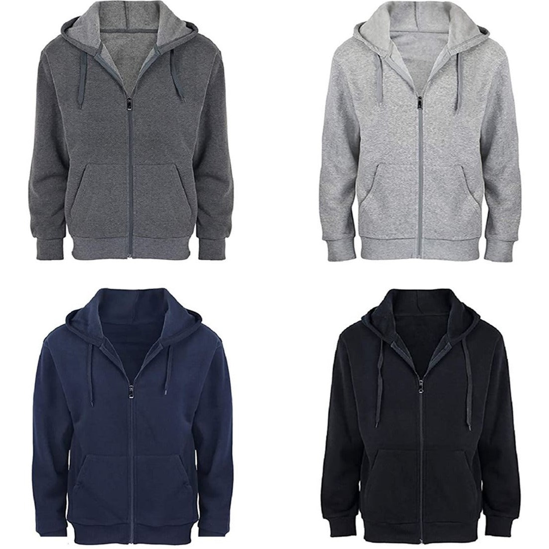 2-Pack: Men's Fleece Cotton Blend Full-Zip Hoodie Buy Cheap Recommend