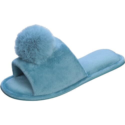 Roxoni Women's Slippers Lovely Velvet Pom-Pom Open Toe House Slides Cheap Sale Pick A Best