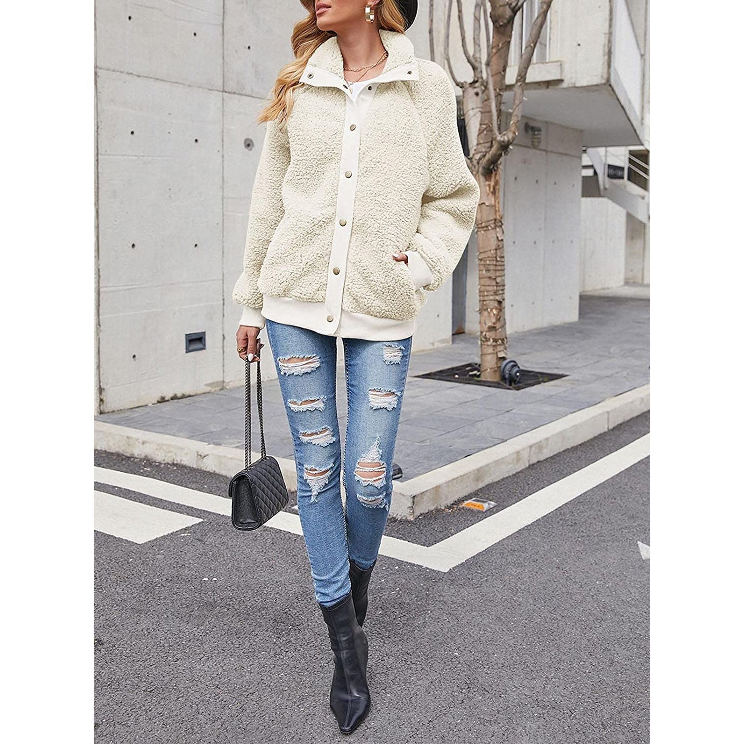 Womens Winter Sherpa Fleece Button Jacket Coat Cheap Sale Get Authentic