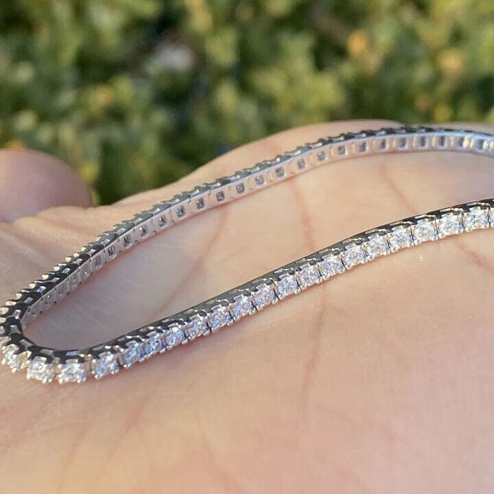 Solid 14K White Gold 2.13 CTW 100% Natural Diamond Tennis Bracelet Outlet Shop Offer