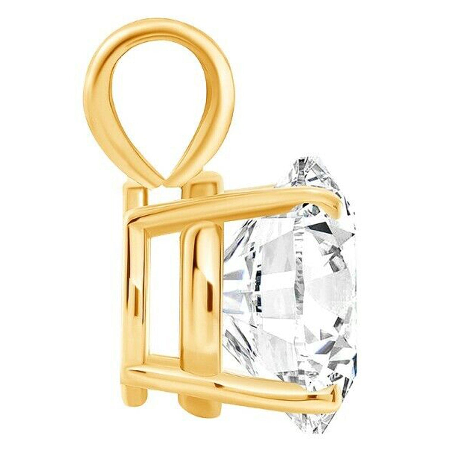 Diamond Solitaire Pendant 14k Yellow Gold Lab Grown Cheap Sale Big Sale