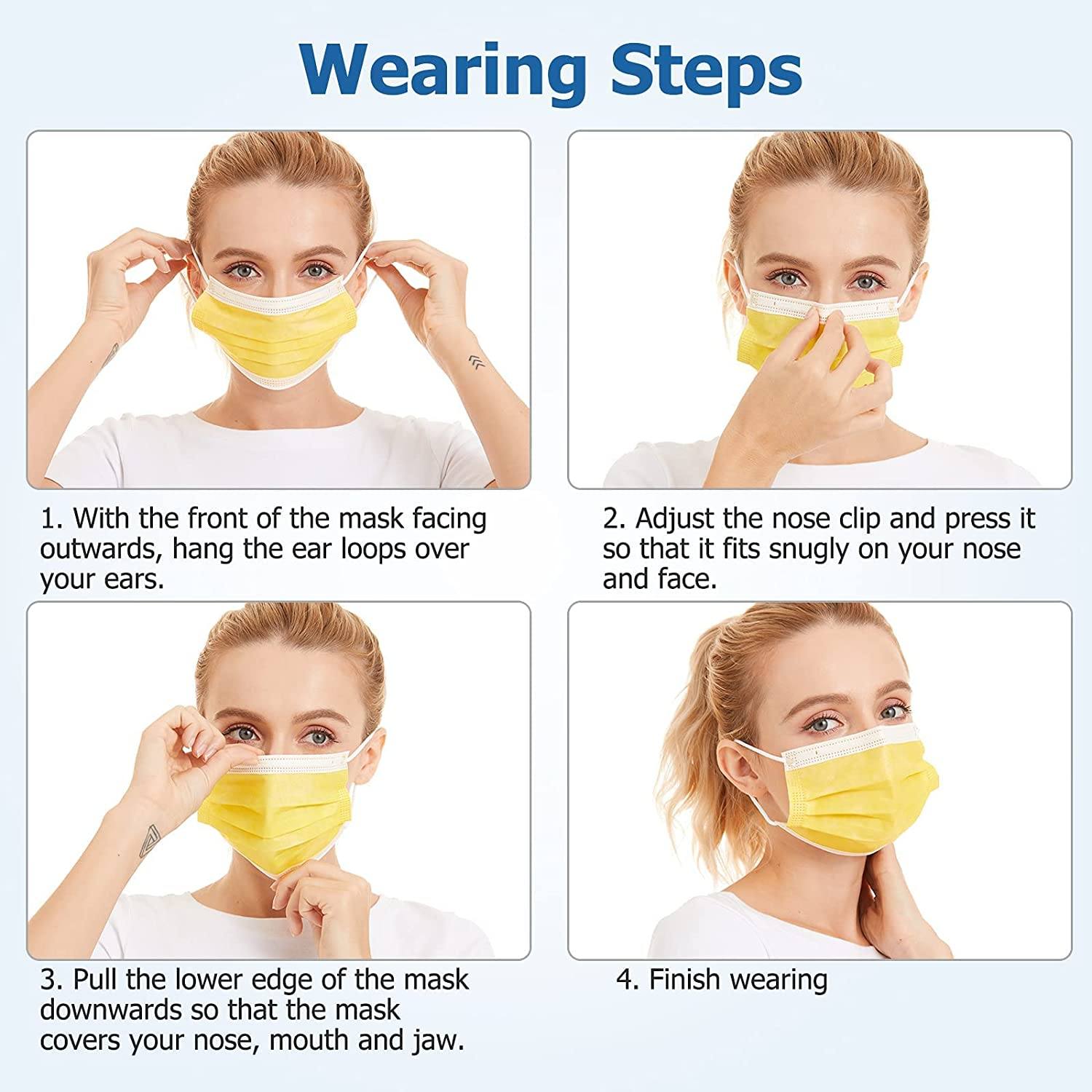 3-Ply Non-Woven Cup Dust Disposable Face Masks with Elastic Earloop Free Shipping Original