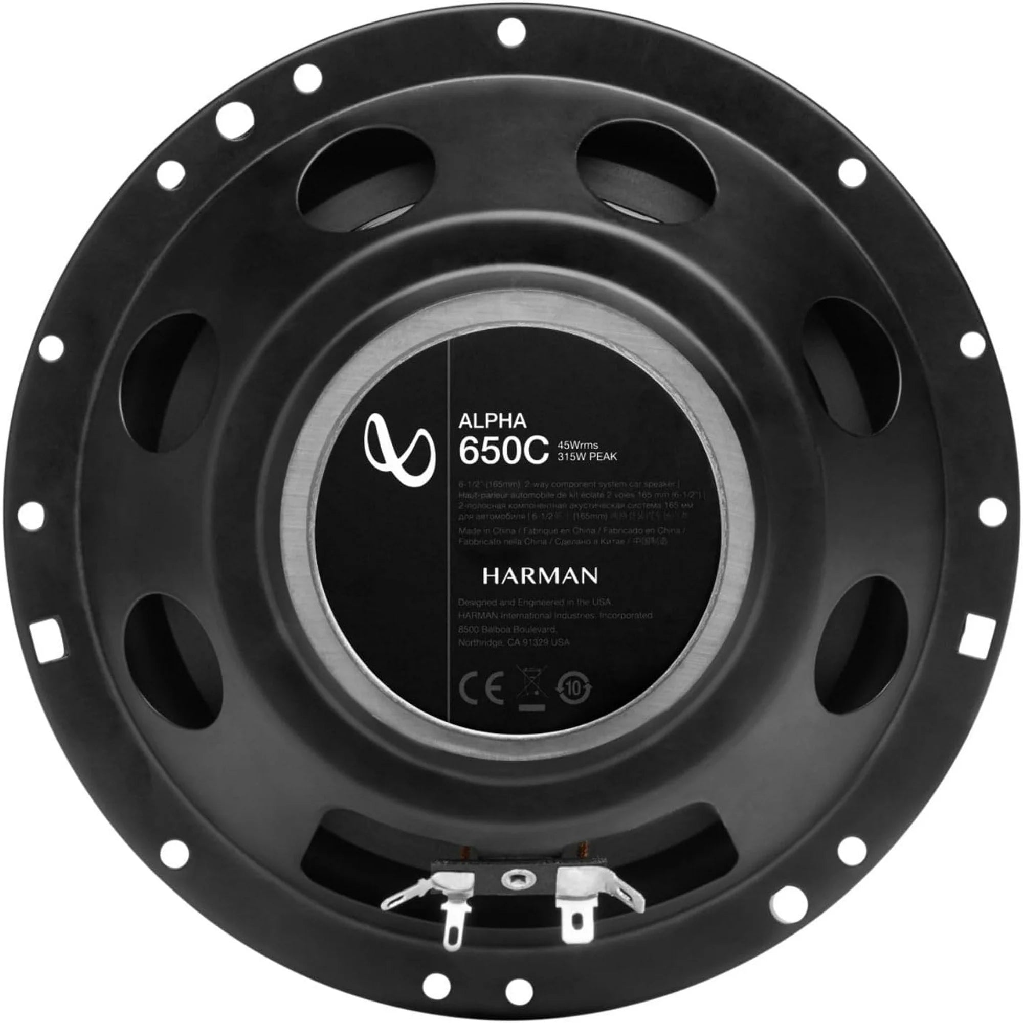 INFINITY ALPHA 650C 6-1/2 315W (160mm) Two Way Component Speaker System (Black) Cheap Sale With Mastercard