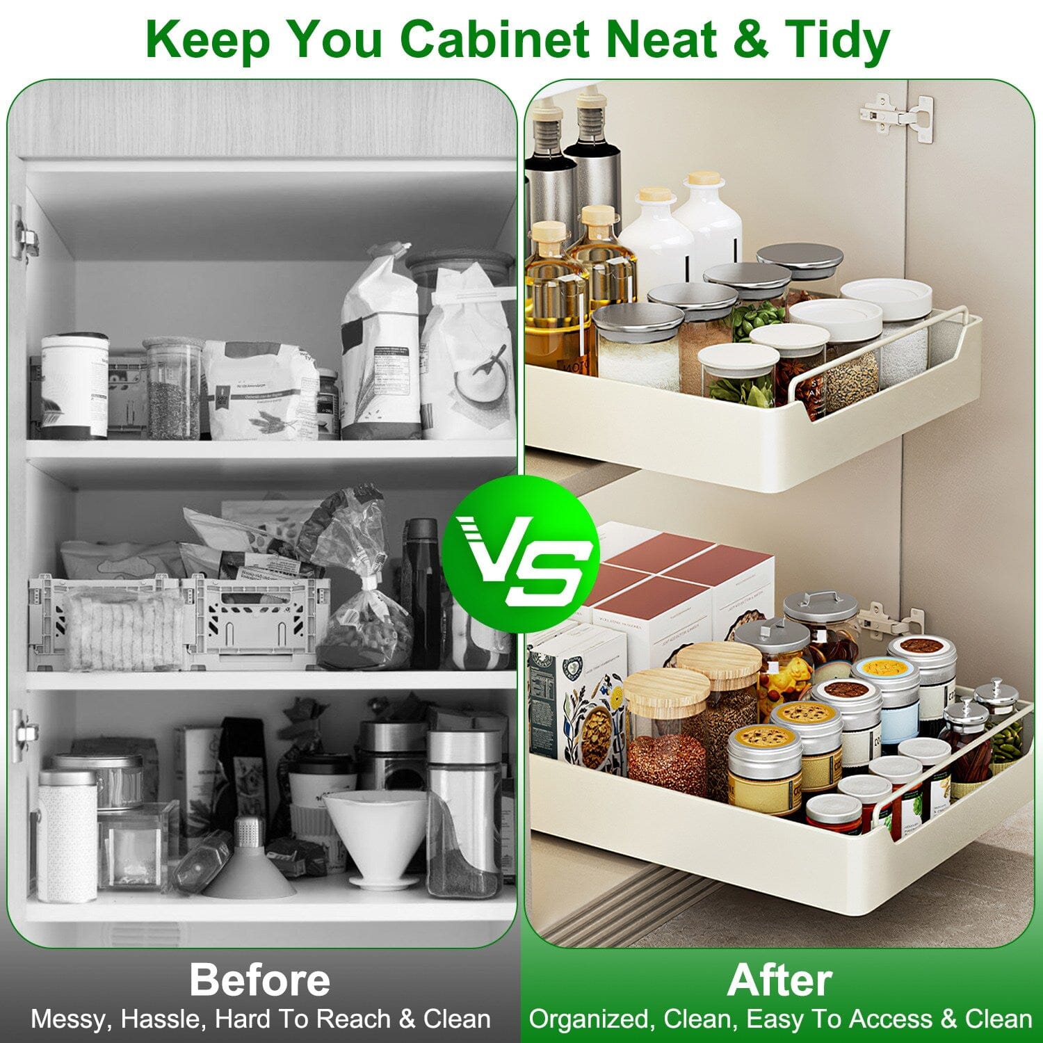 2-Pieces: Pull Out Cabinet Organizers Clearance Official Site