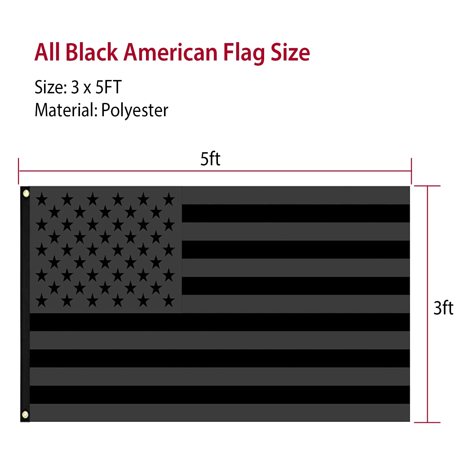 2-Pack: 3X5 Ft. All Black American Flag Outlet Free Shipping Authentic