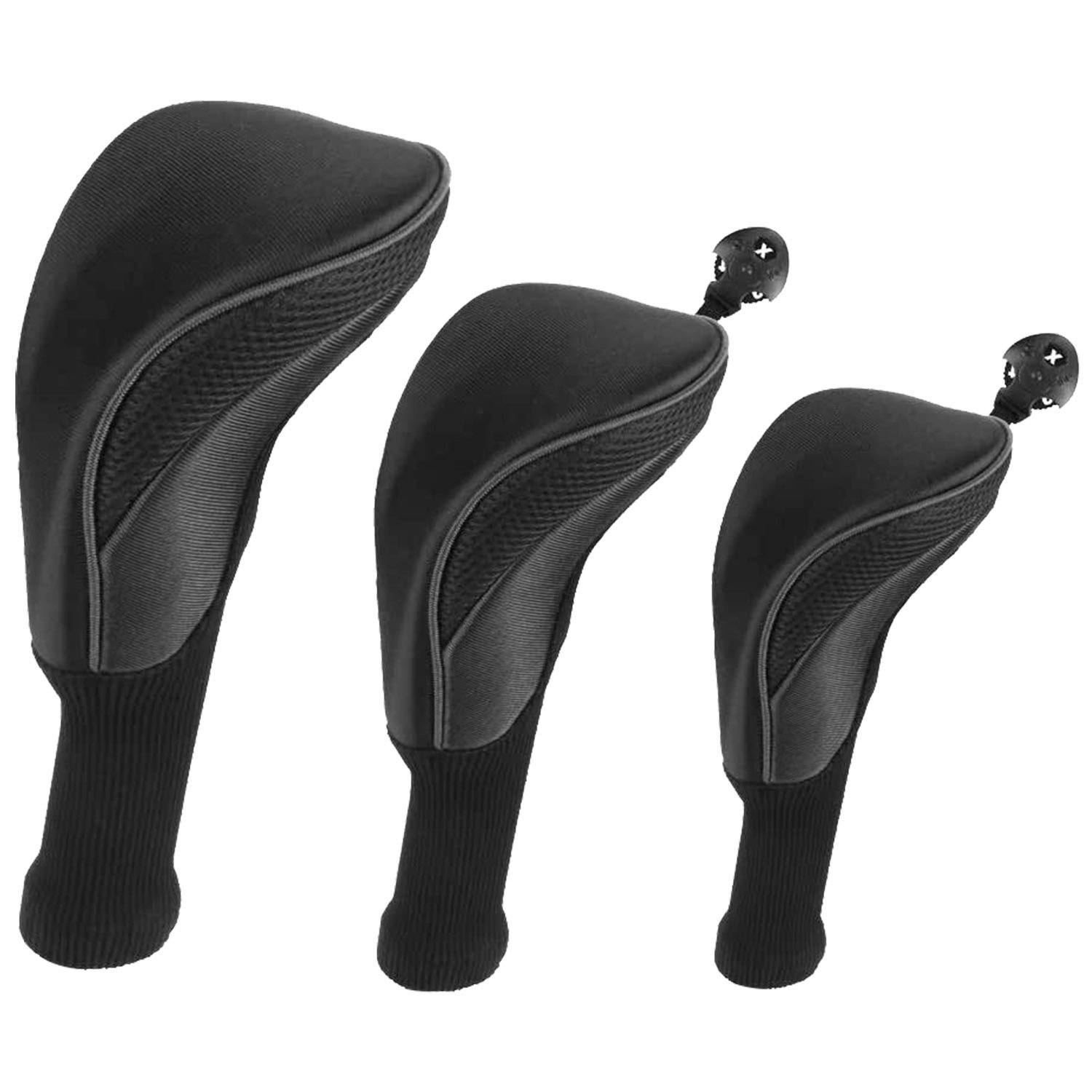 3-Piece: Long Neck Mesh Golf Club Head Cover Fashionable For Sale