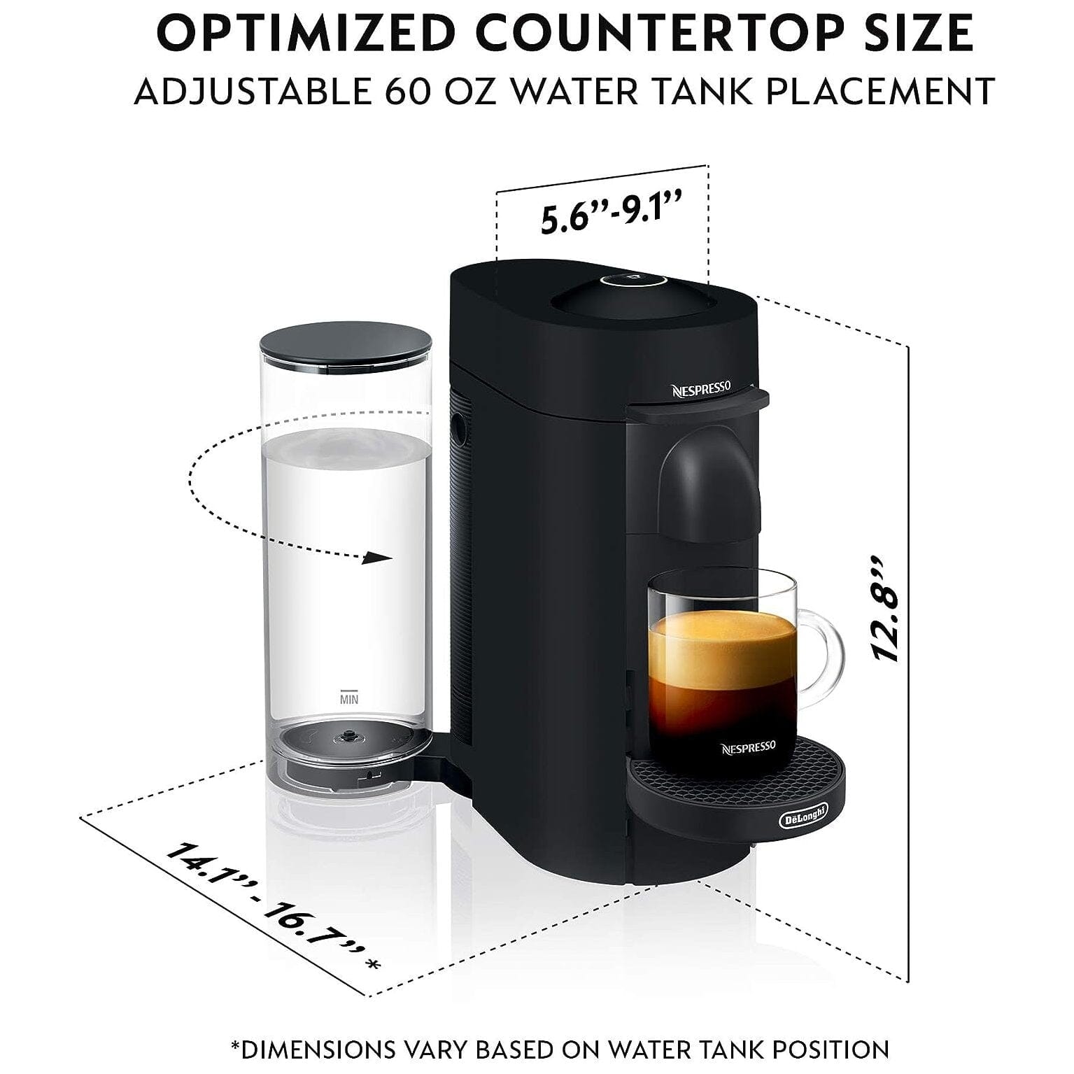 De'Longhi Nespresso VertuoPlus Coffee and Espresso Machine by De'Longhi, 38 ounces, Matte Black (Refurbished) Buy Cheap Huge Surprise